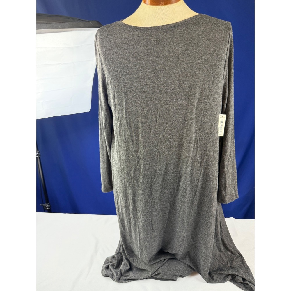 Amazon Essentials Womens Gray Long Sleeve Knit Crewneck T-Shirt Dress Size M NWT